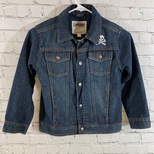 Boys Gymboree Skull Denim Jean Jacket Size S (5-6)